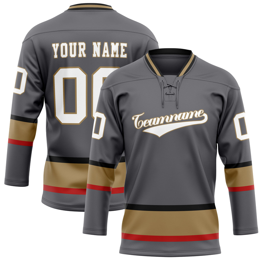 Personalized Gray & White Solid Colour Hockey Jersey