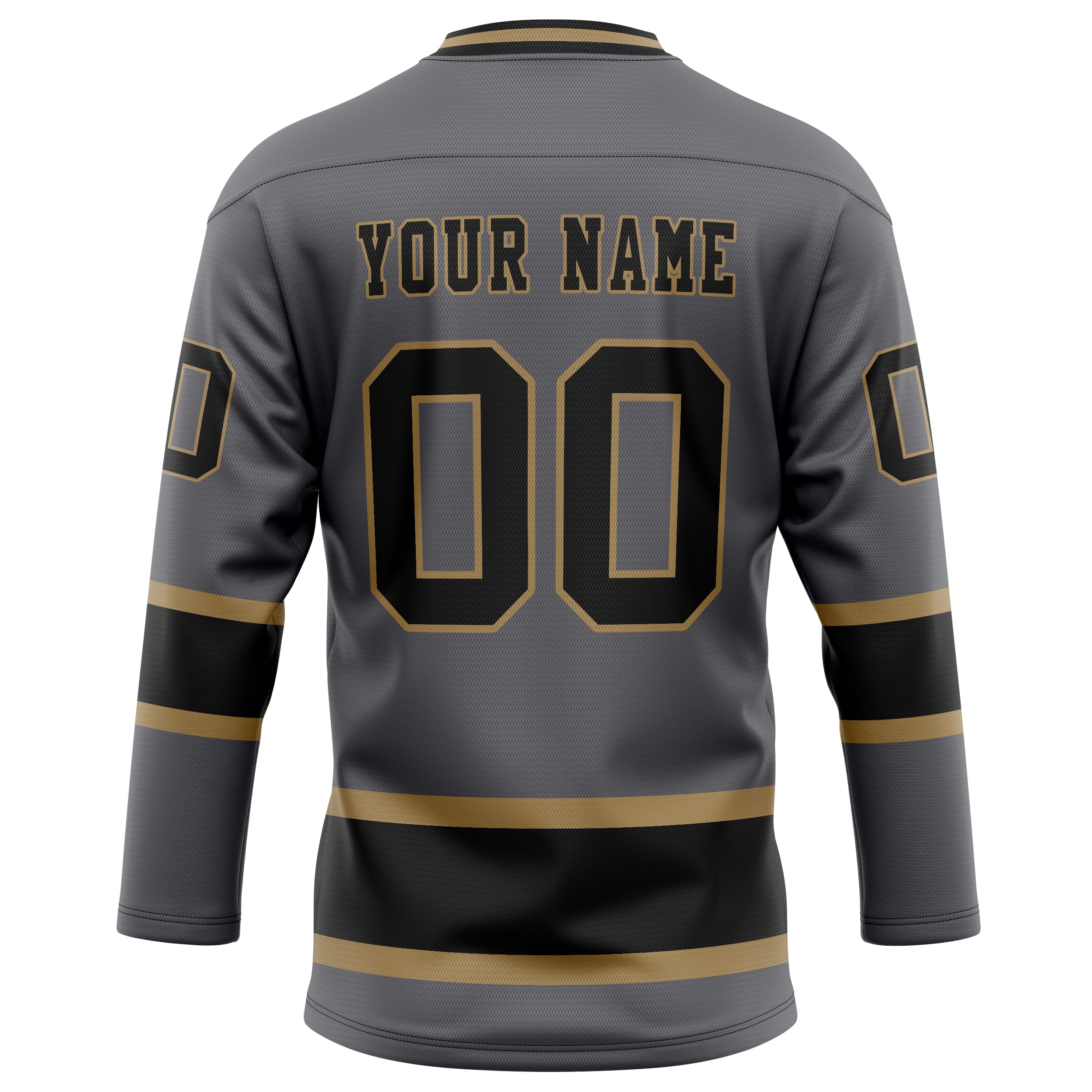 Personalized Gray & Black Solid Colour Hockey Jersey
