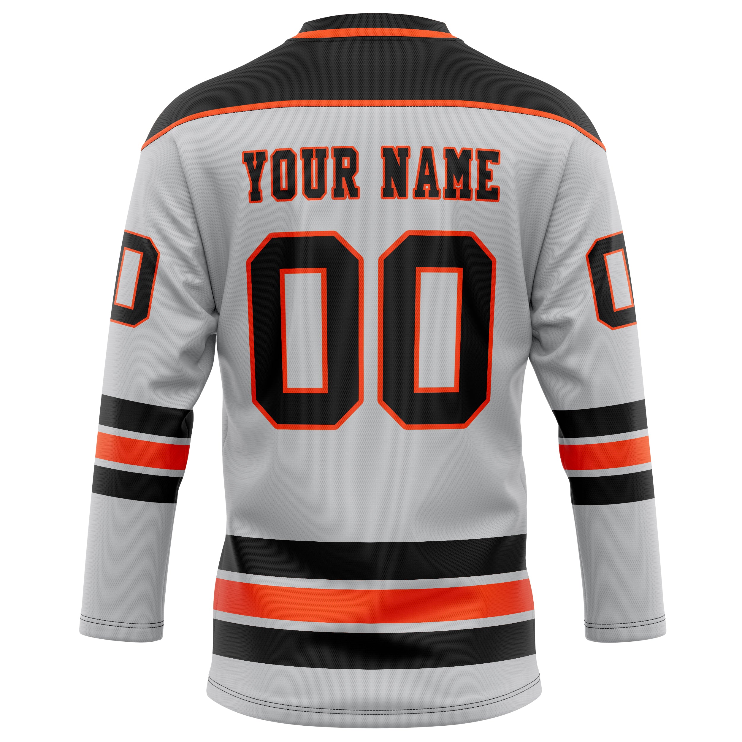 Personalized Gray & Black Solid Colour Hockey Jersey