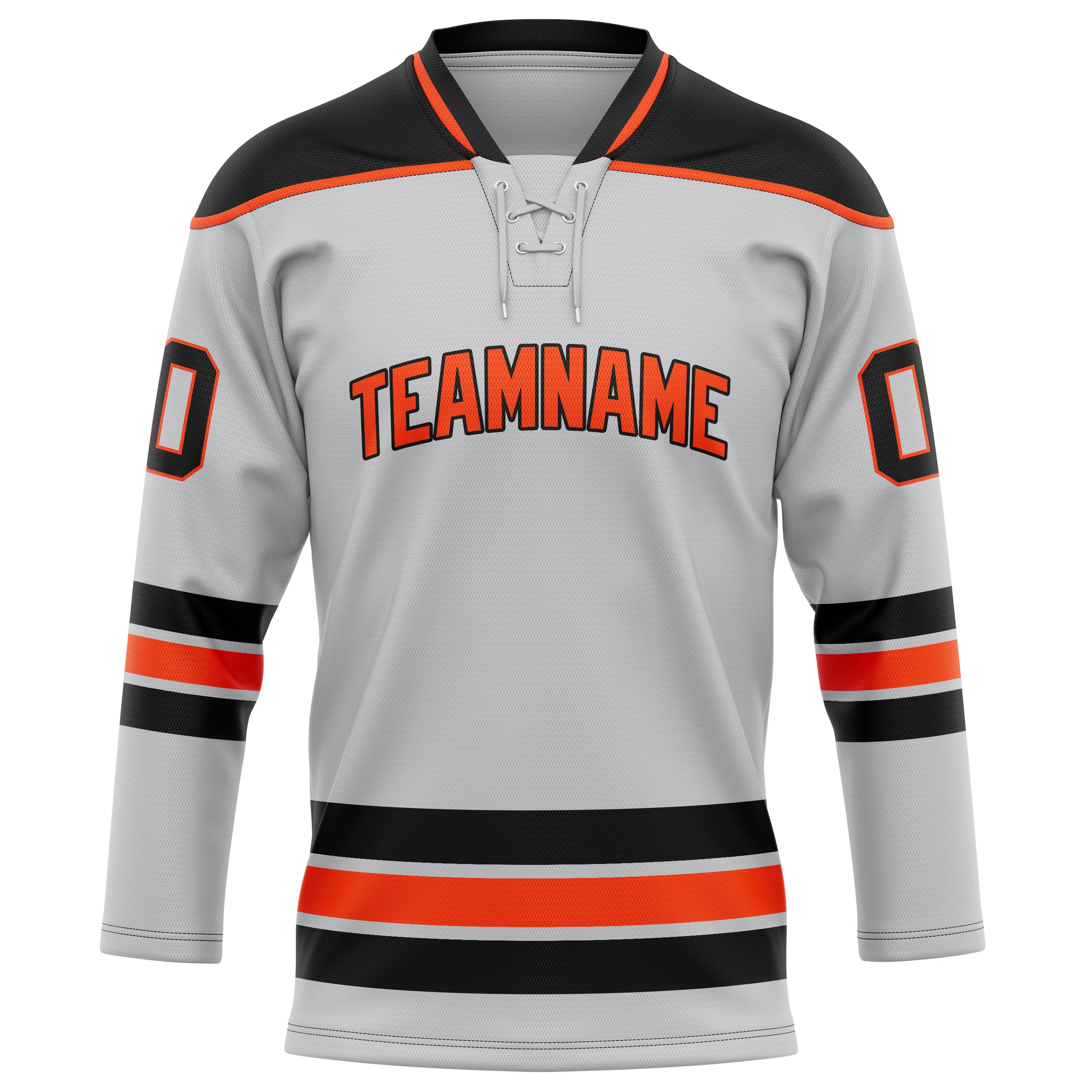 Personalized Gray & Black Solid Colour Hockey Jersey