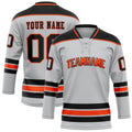 Personalized Gray & Black Solid Colour Hockey Jersey