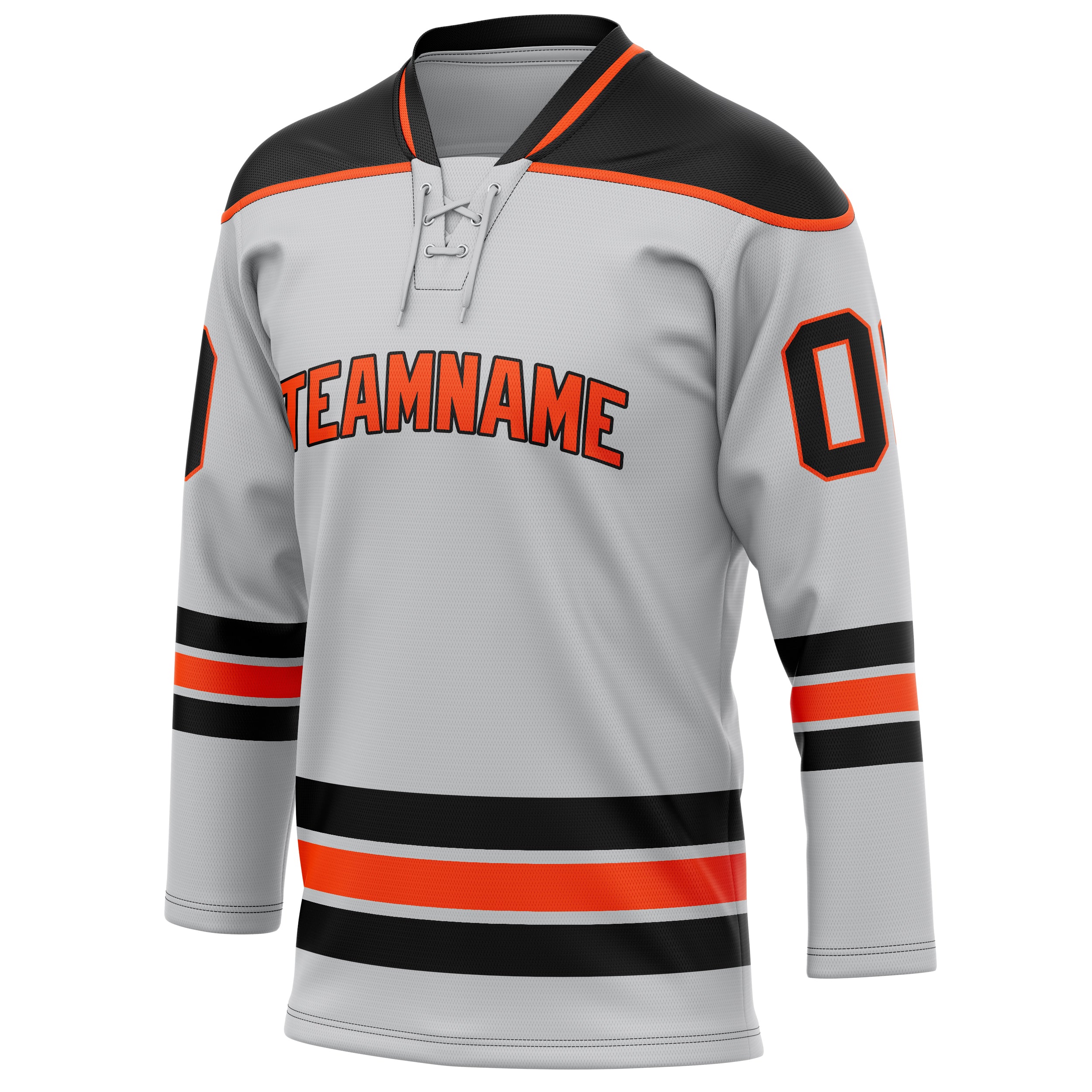Personalized Gray & Black Solid Colour Hockey Jersey