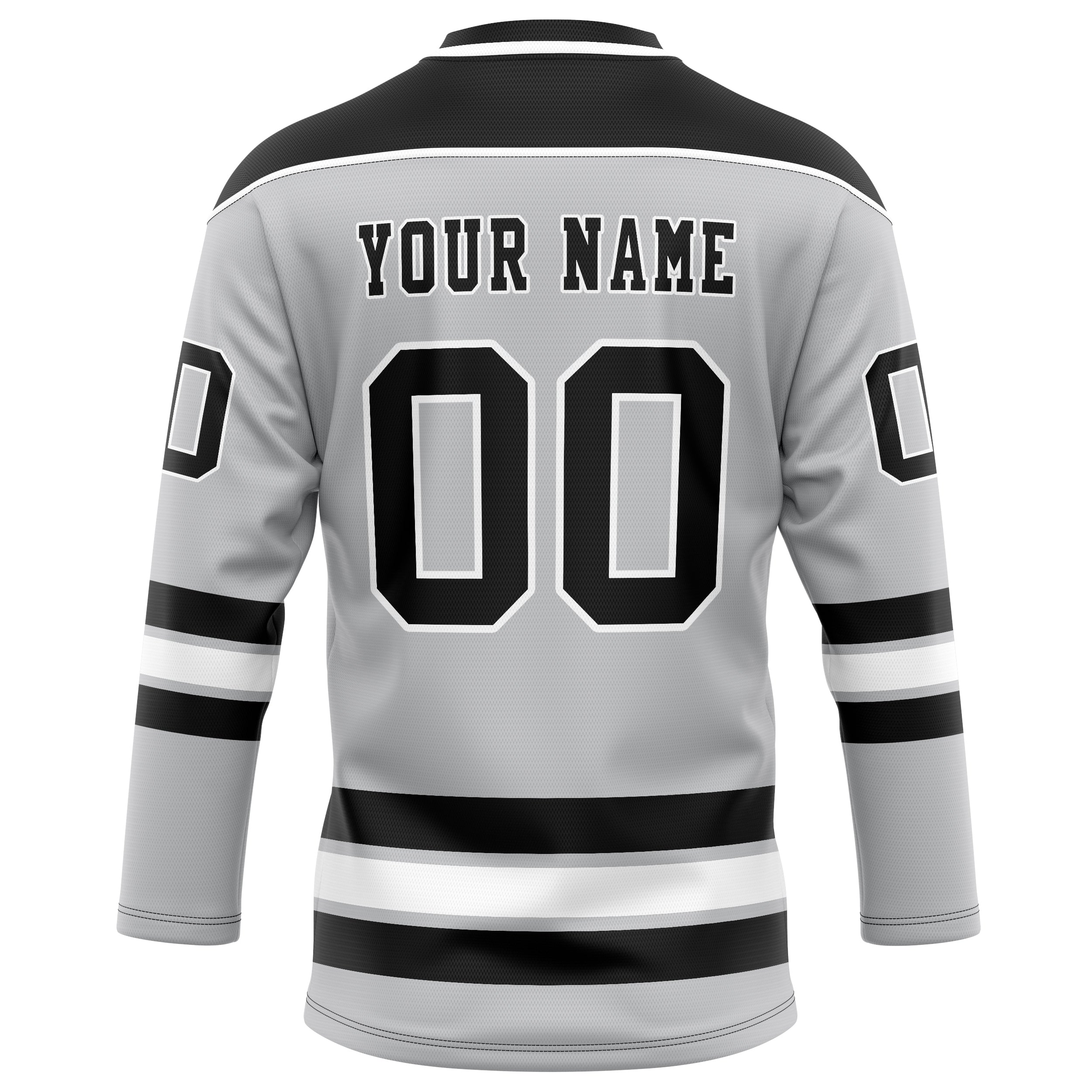 Personalized Gray & Black Solid Colour Hockey Jersey
