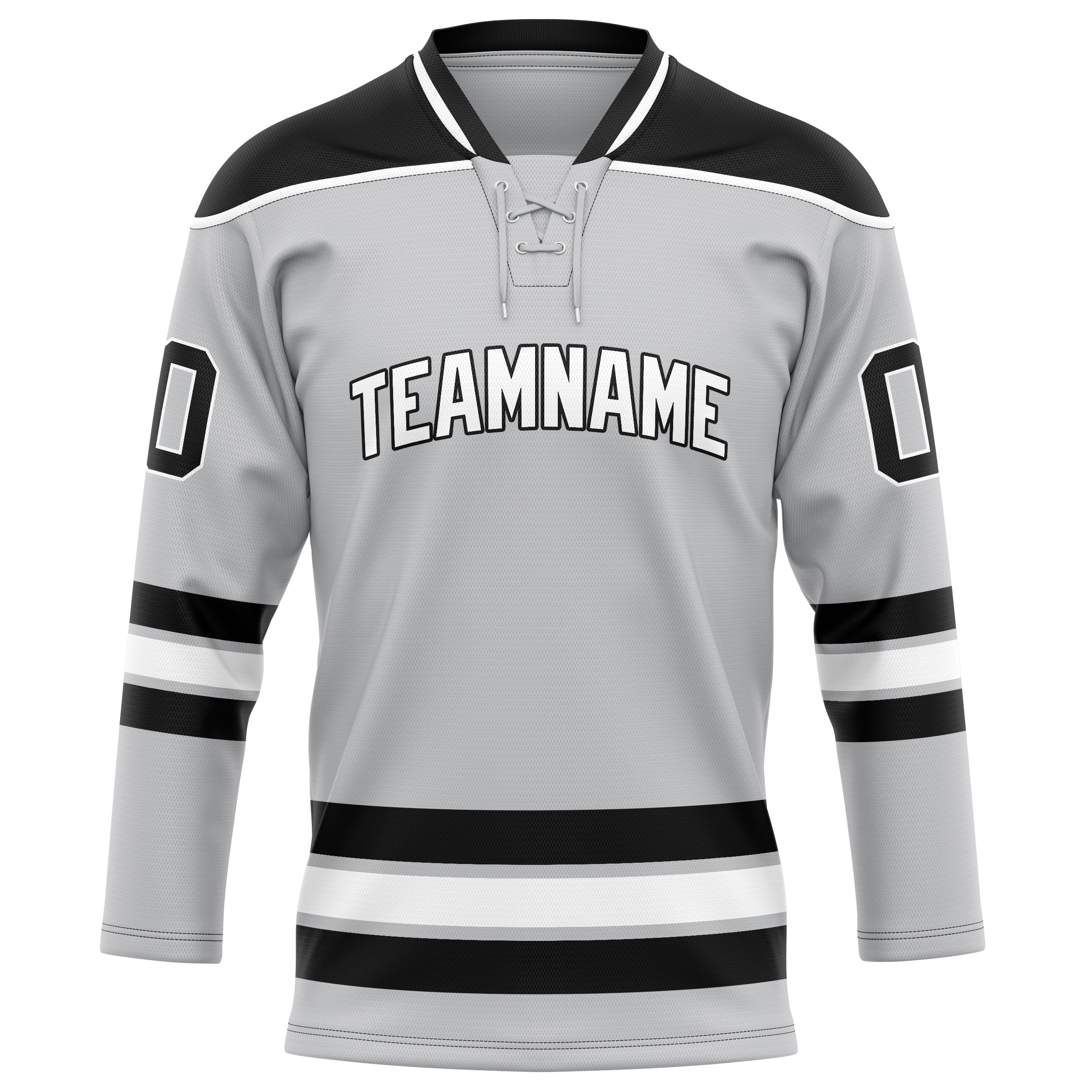 Personalized Gray & Black Solid Colour Hockey Jersey