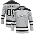Personalized Gray & Black Solid Colour Hockey Jersey