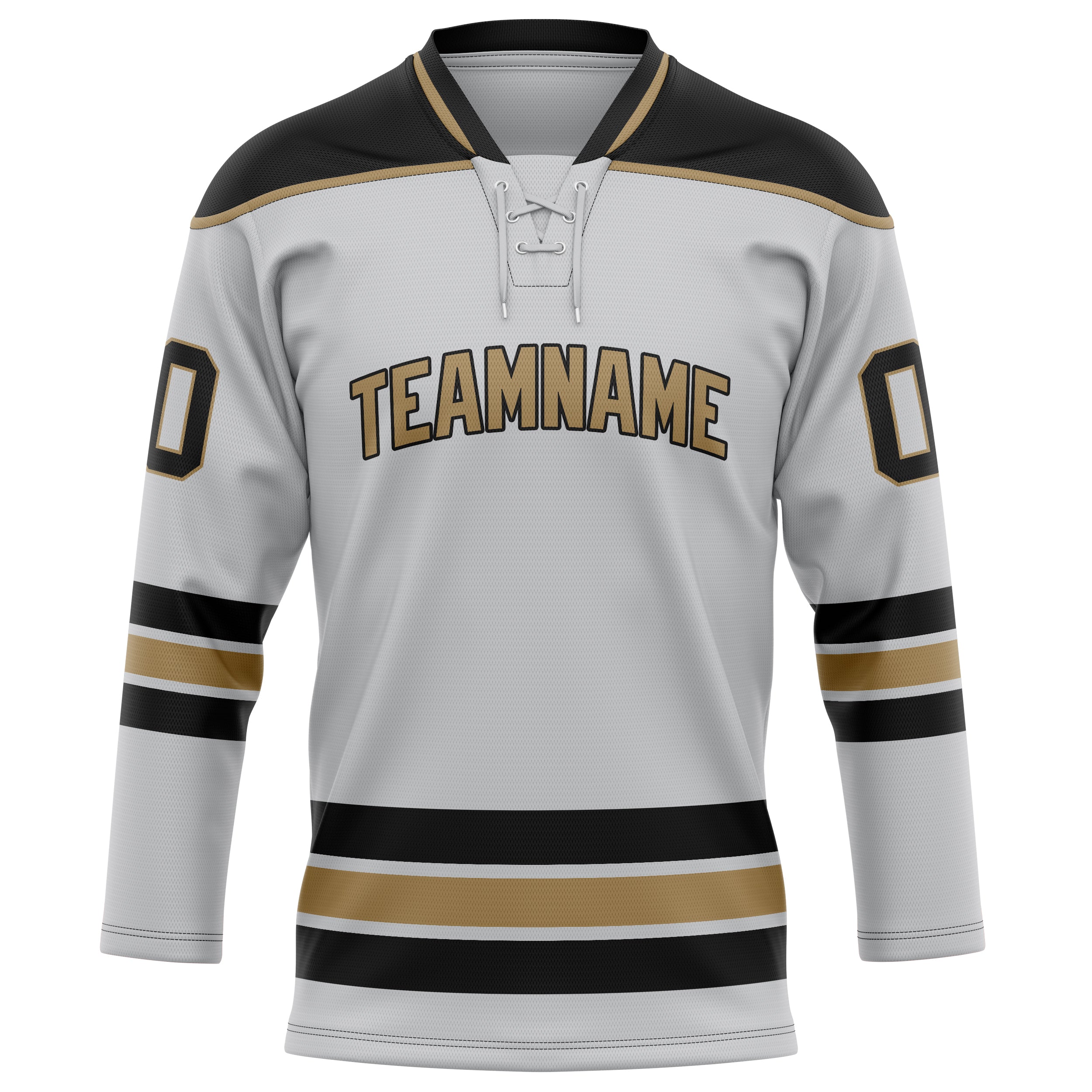 Personalized Gray & Black Solid Colour Hockey Jersey
