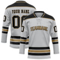 Personalized Gray & Black Solid Colour Hockey Jersey