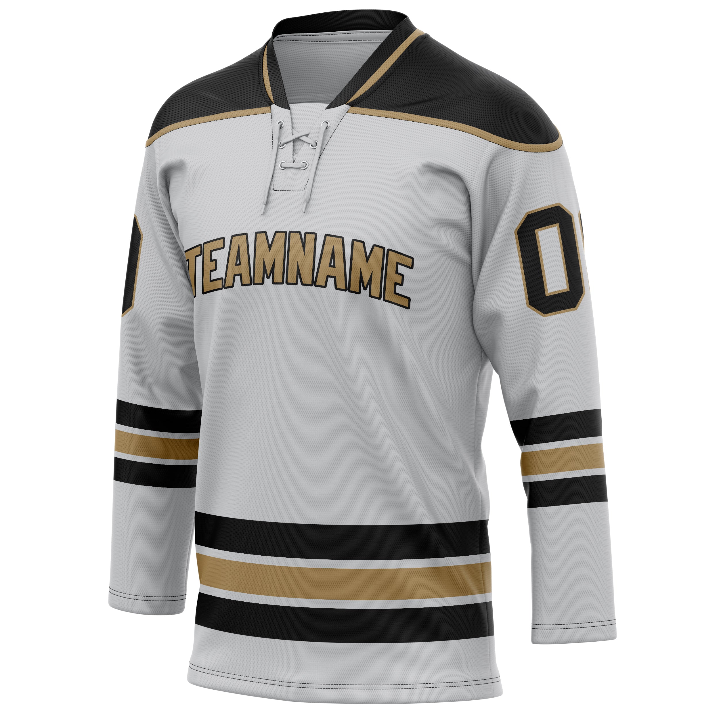 Personalized Gray & Black Solid Colour Hockey Jersey