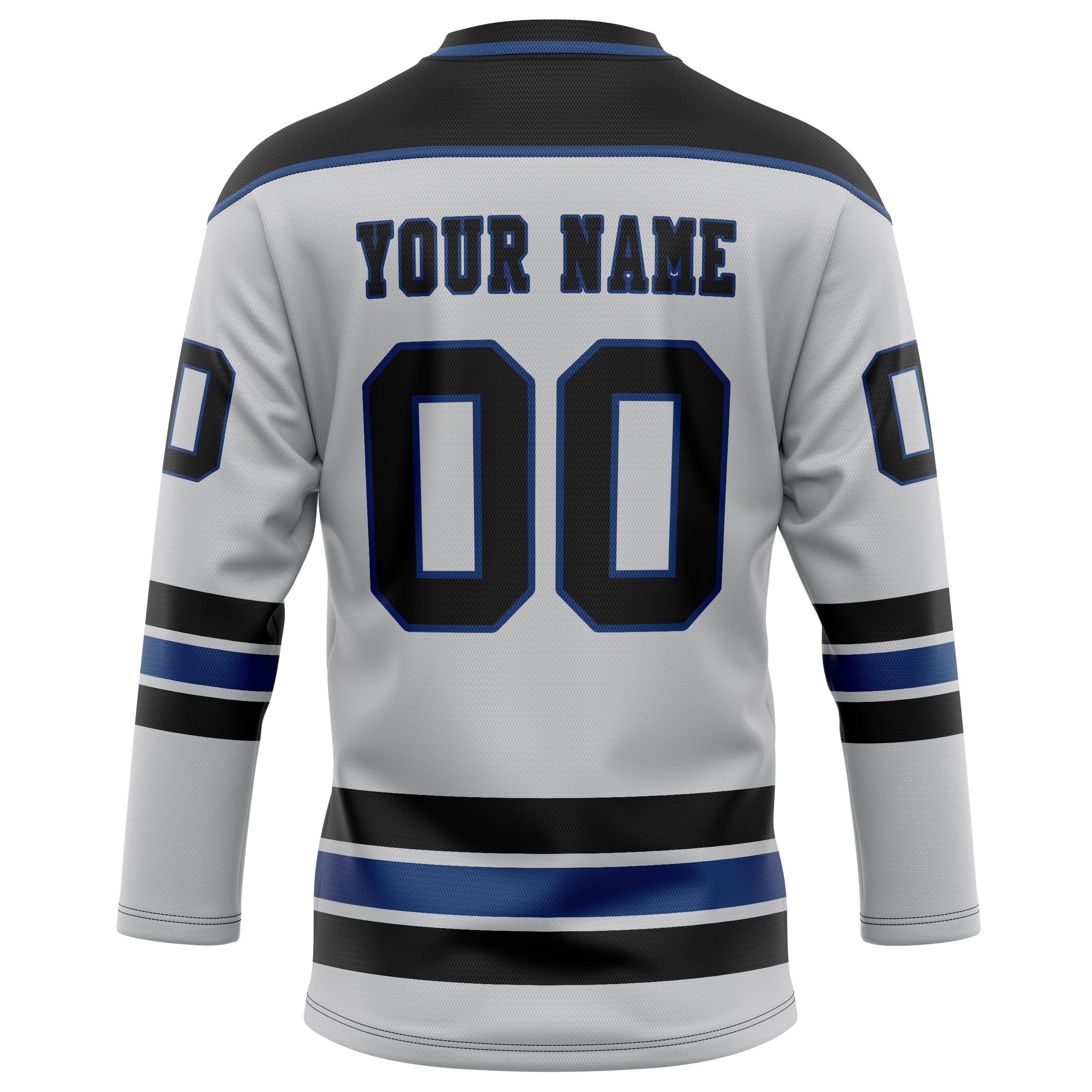 Personalized Gray & Black Solid Colour Hockey Jersey