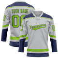 Personalized Gray & Neon Green Solid Colour Hockey Jersey