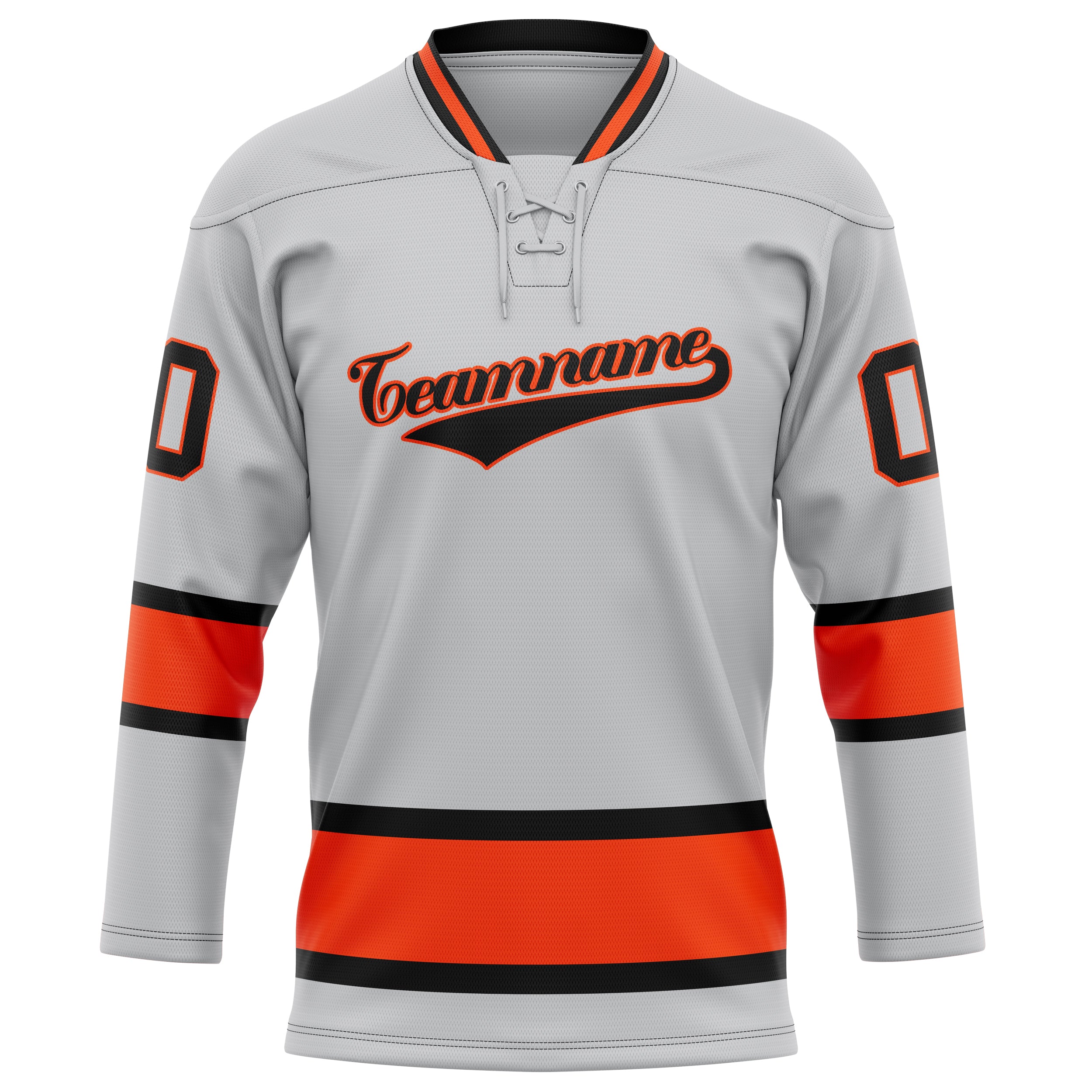 Personalized Gray & Red Solid Colour Hockey Jersey