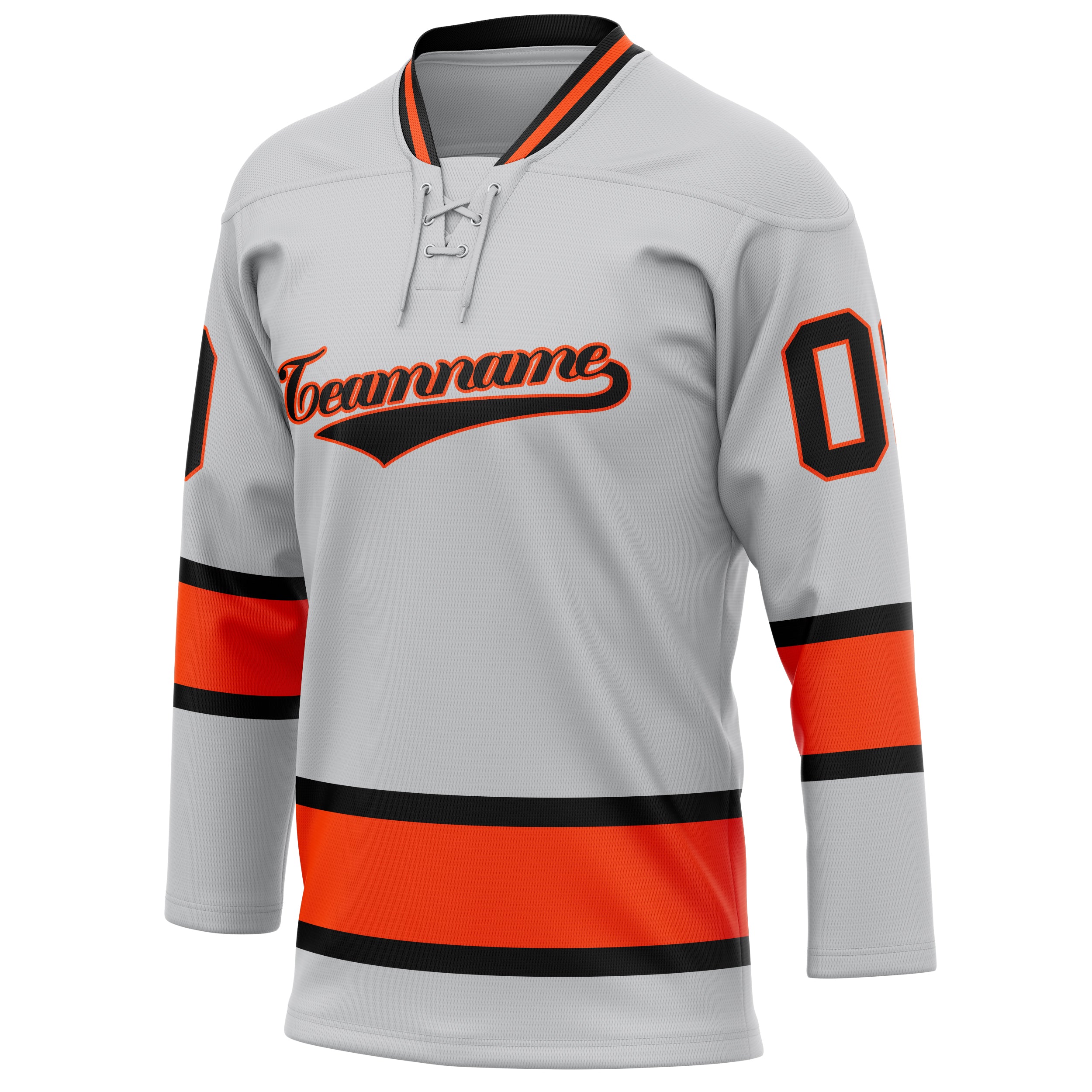 Personalized Gray & Red Solid Colour Hockey Jersey