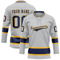Personalized Gray & Navy Solid Colour Hockey Jersey