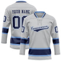 Personalized Gray & Navy Solid Colour Hockey Jersey