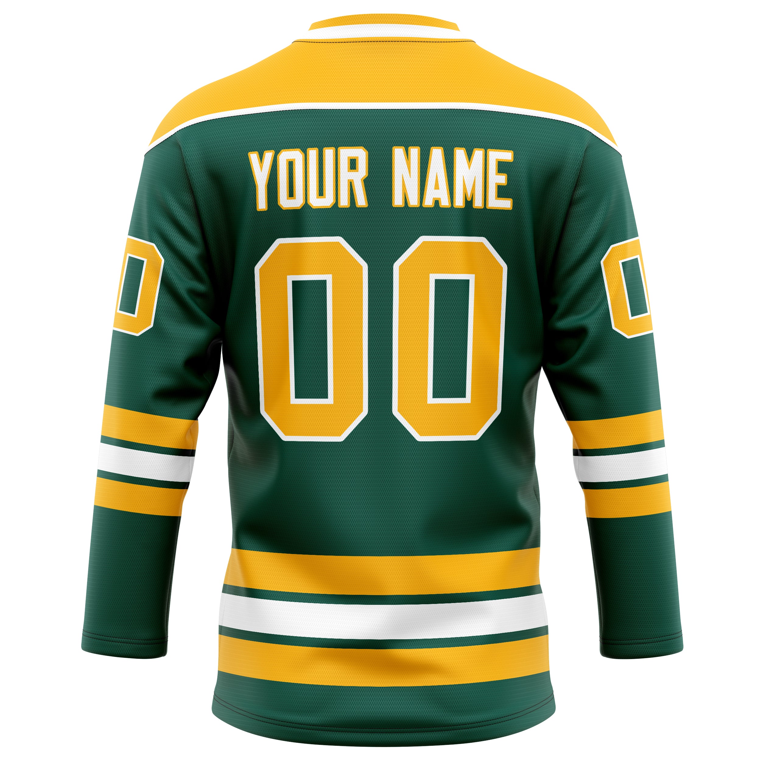 Personalized Green & Gold Solid Colour Hockey Jersey