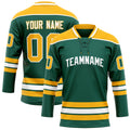 Personalized Green & Gold Solid Colour Hockey Jersey