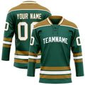 Personalized Green & Old Gold Solid Colour Hockey Jersey