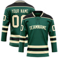 Personalized Green & Cream Solid Colour Hockey Jersey