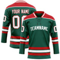 Personalized Green & Red Solid Colour Hockey Jersey