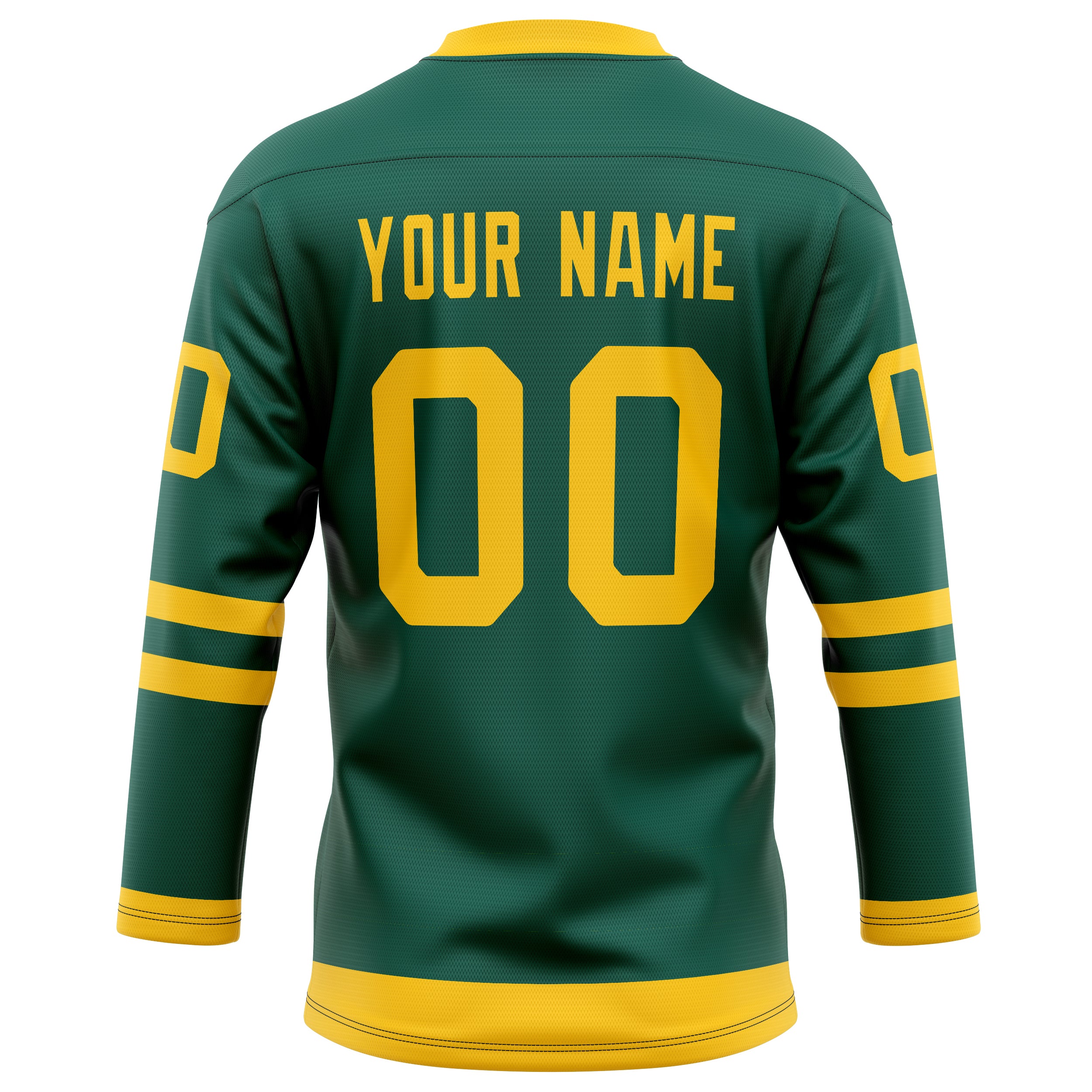 Personalized Green & Gold Solid Colour Hockey Jersey