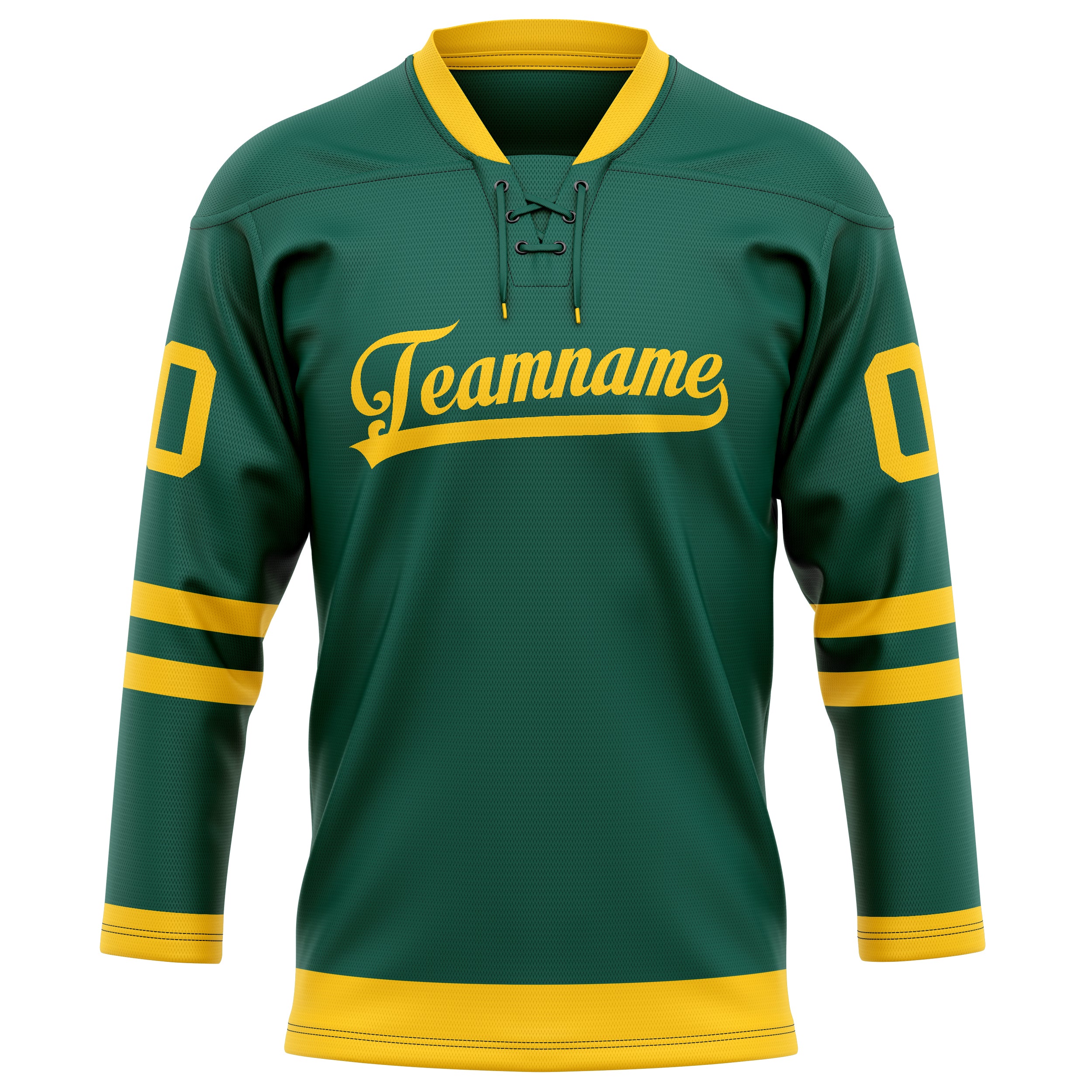 Personalized Green & Gold Solid Colour Hockey Jersey
