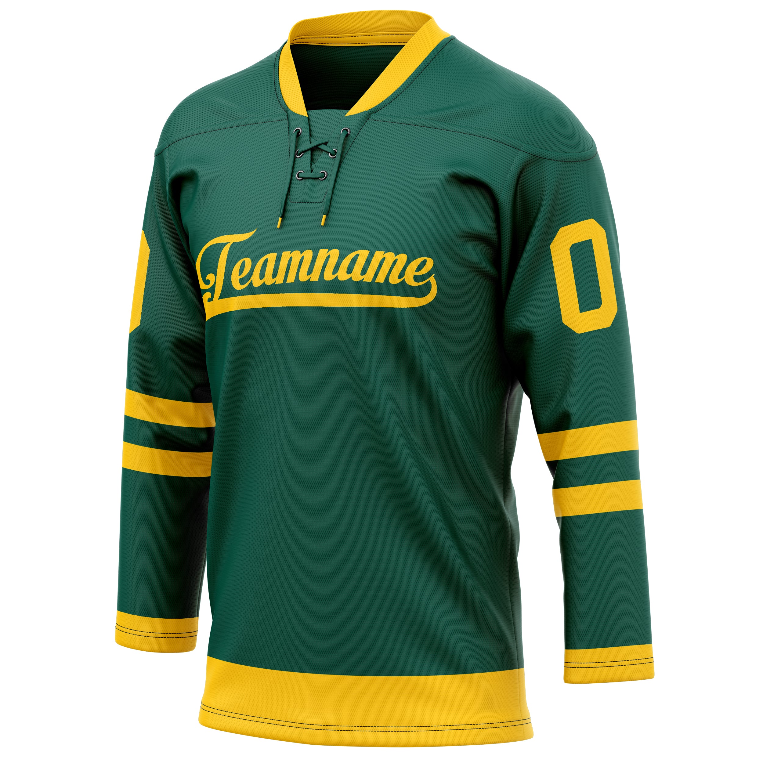 Personalized Green & Gold Solid Colour Hockey Jersey