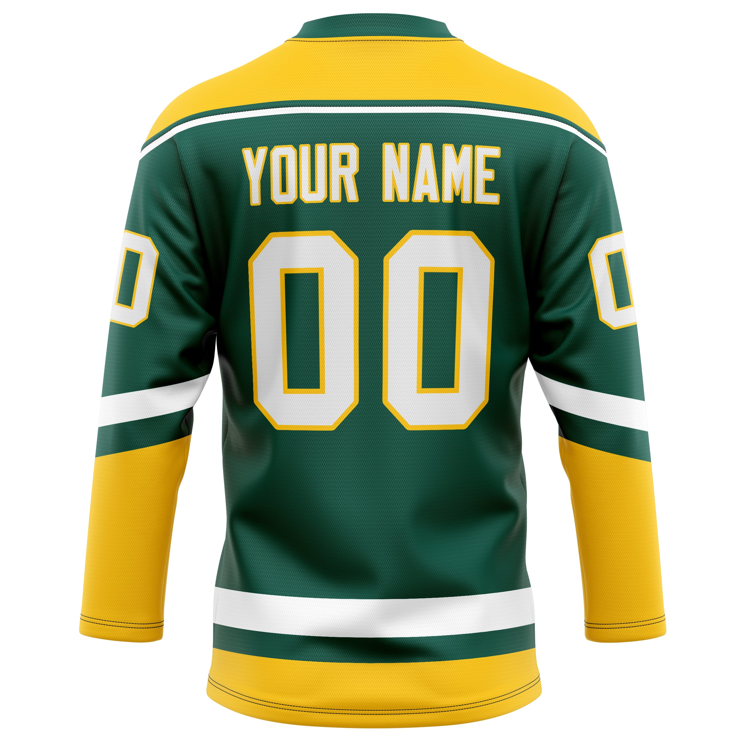 Personalized Green & Gold Solid Colour Hockey Jersey