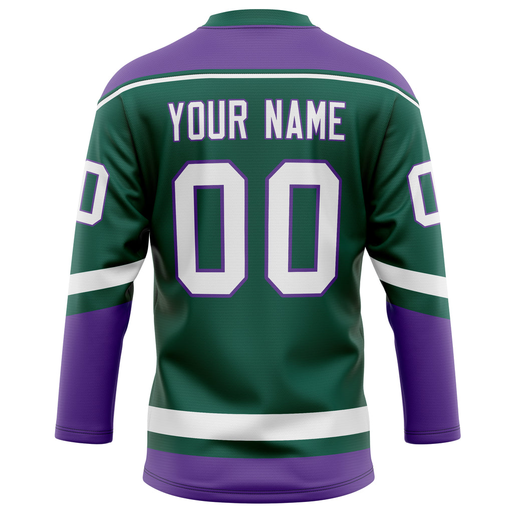 Personalized Green & Purple Solid Colour Hockey Jersey