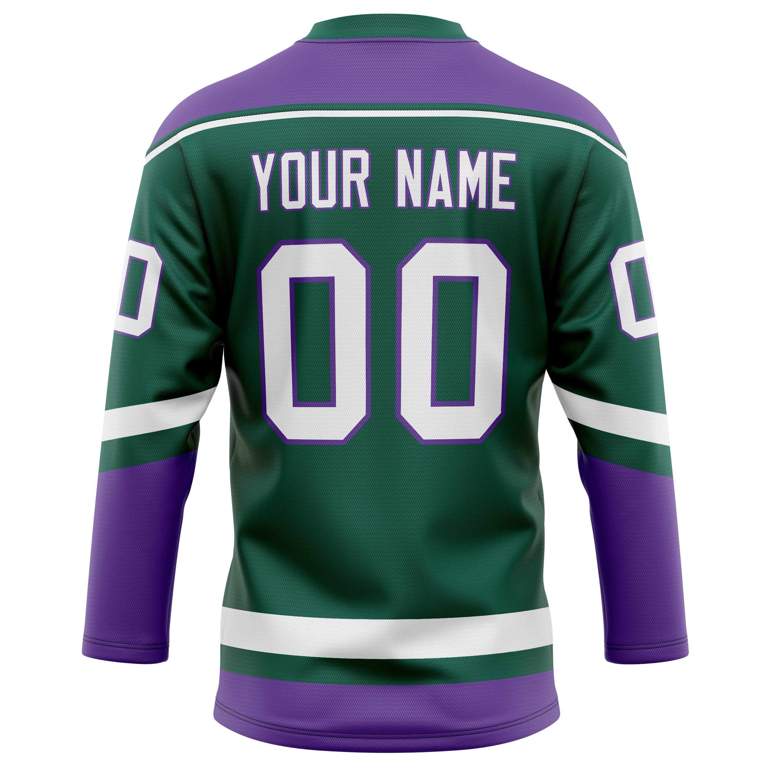 Personalized Green & Purple Solid Colour Hockey Jersey