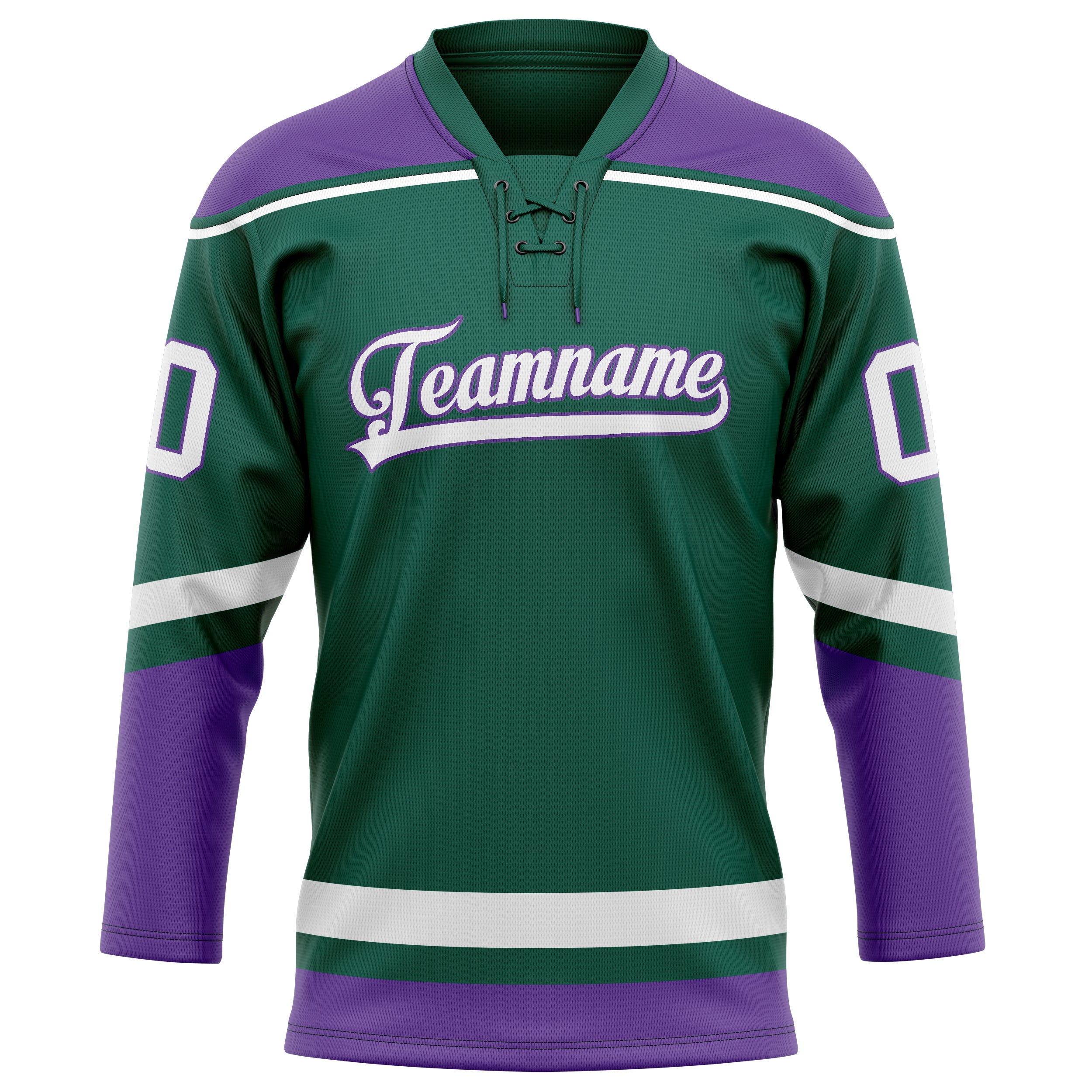 Personalized Green & Purple Solid Colour Hockey Jersey