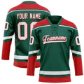 Personalized Green & Red Solid Colour Hockey Jersey
