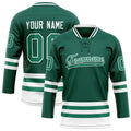 Personalized Green & White Solid Colour Hockey Jersey
