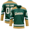 Personalized Green & Old Gold Solid Colour Hockey Jersey