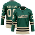 Personalized Green & Cream Solid Colour Hockey Jersey