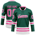 Personalized Green & Pink Solid Colour Hockey Jersey
