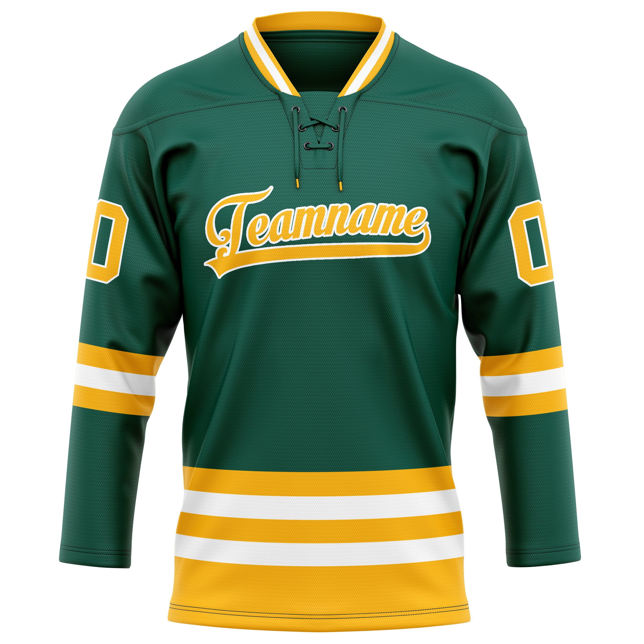 Personalized Green & Gold Solid Colour Hockey Jersey