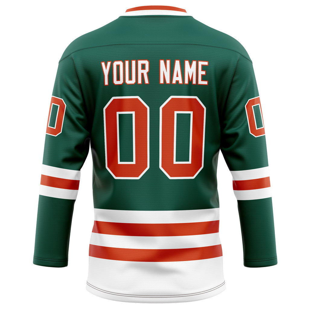 Personalized Green & Red Solid Colour Hockey Jersey