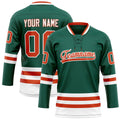 Personalized Green & Red Solid Colour Hockey Jersey