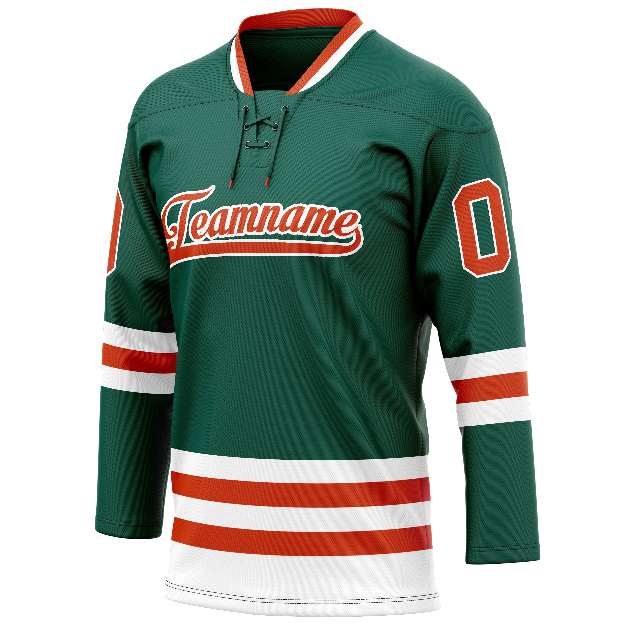 Personalized Green & Red Solid Colour Hockey Jersey