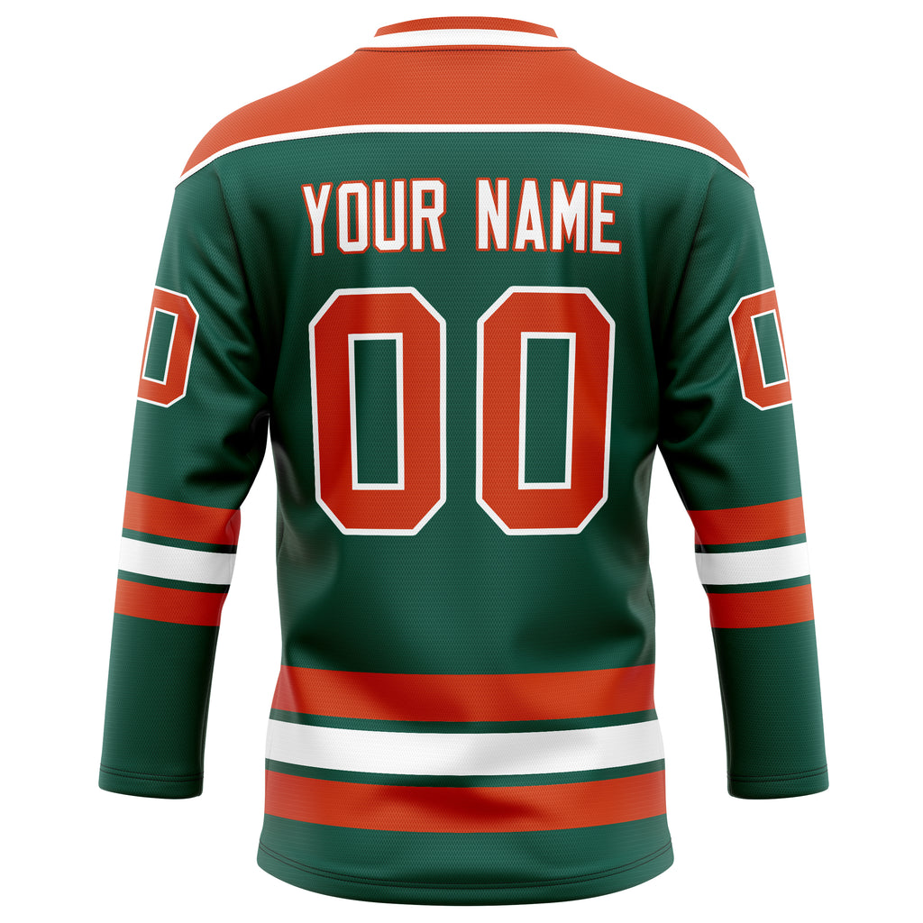 Personalized Green & Red Solid Colour Hockey Jersey