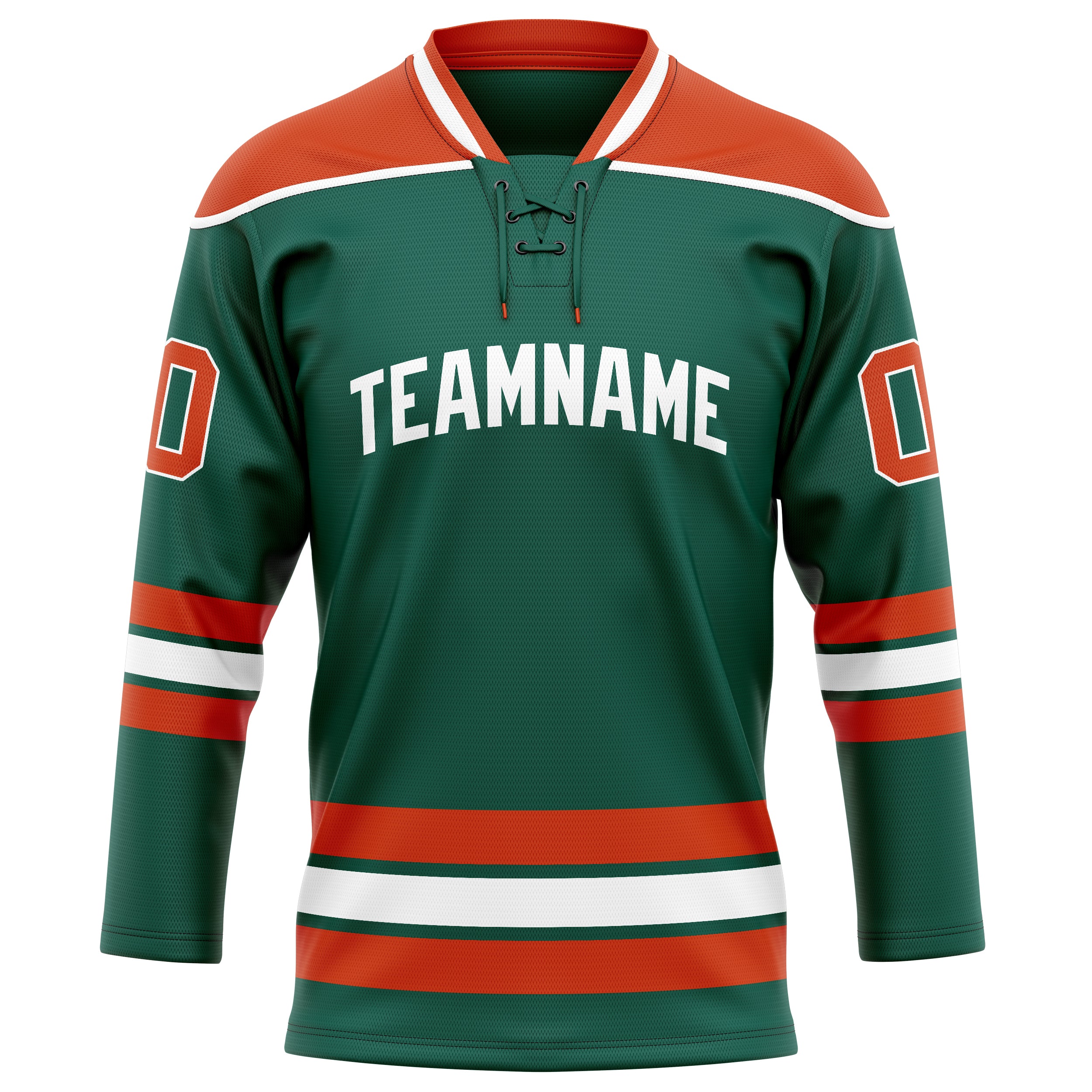 Personalized Green & Red Solid Colour Hockey Jersey