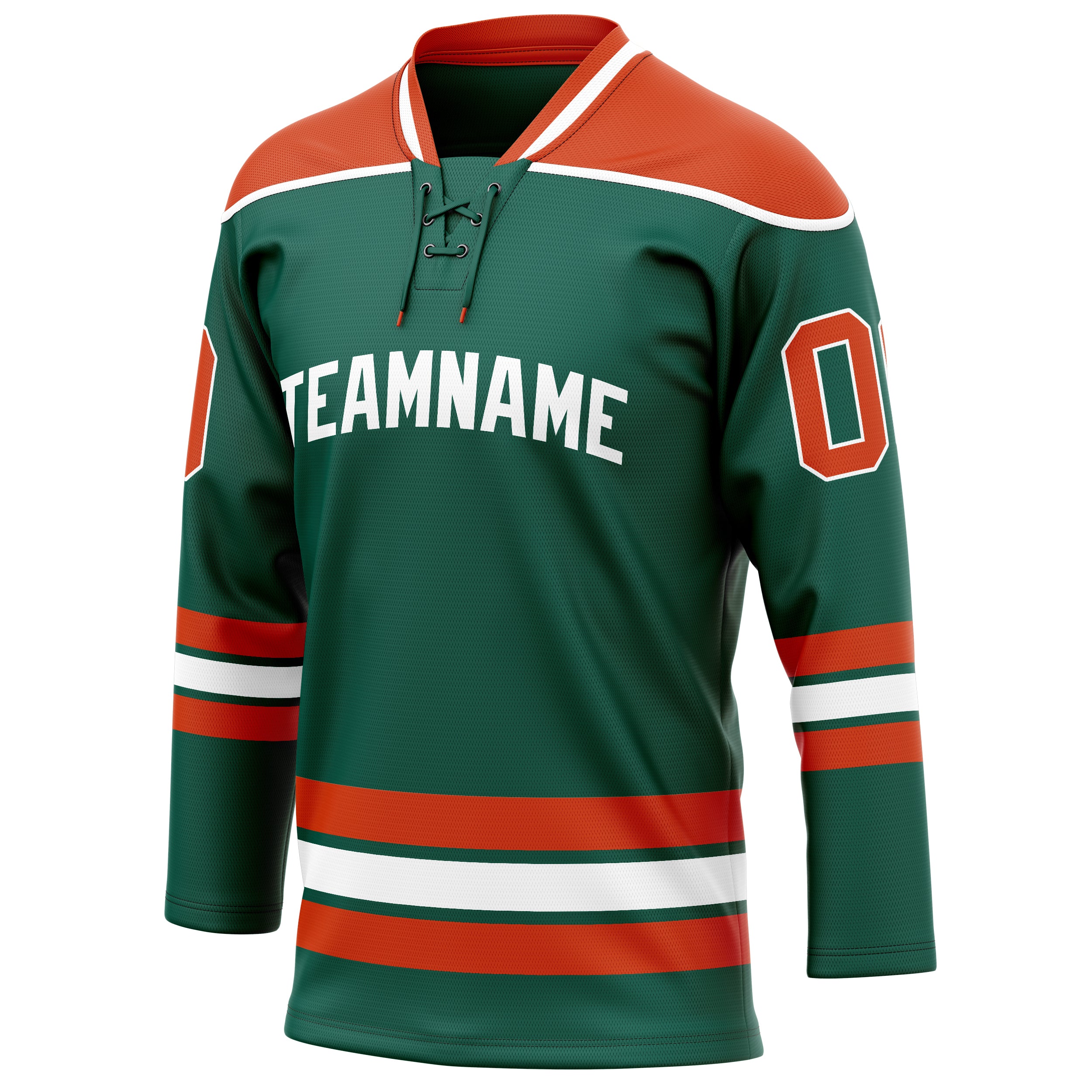 Personalized Green & Red Solid Colour Hockey Jersey