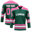Personalized Green & Pink Solid Colour Hockey Jersey