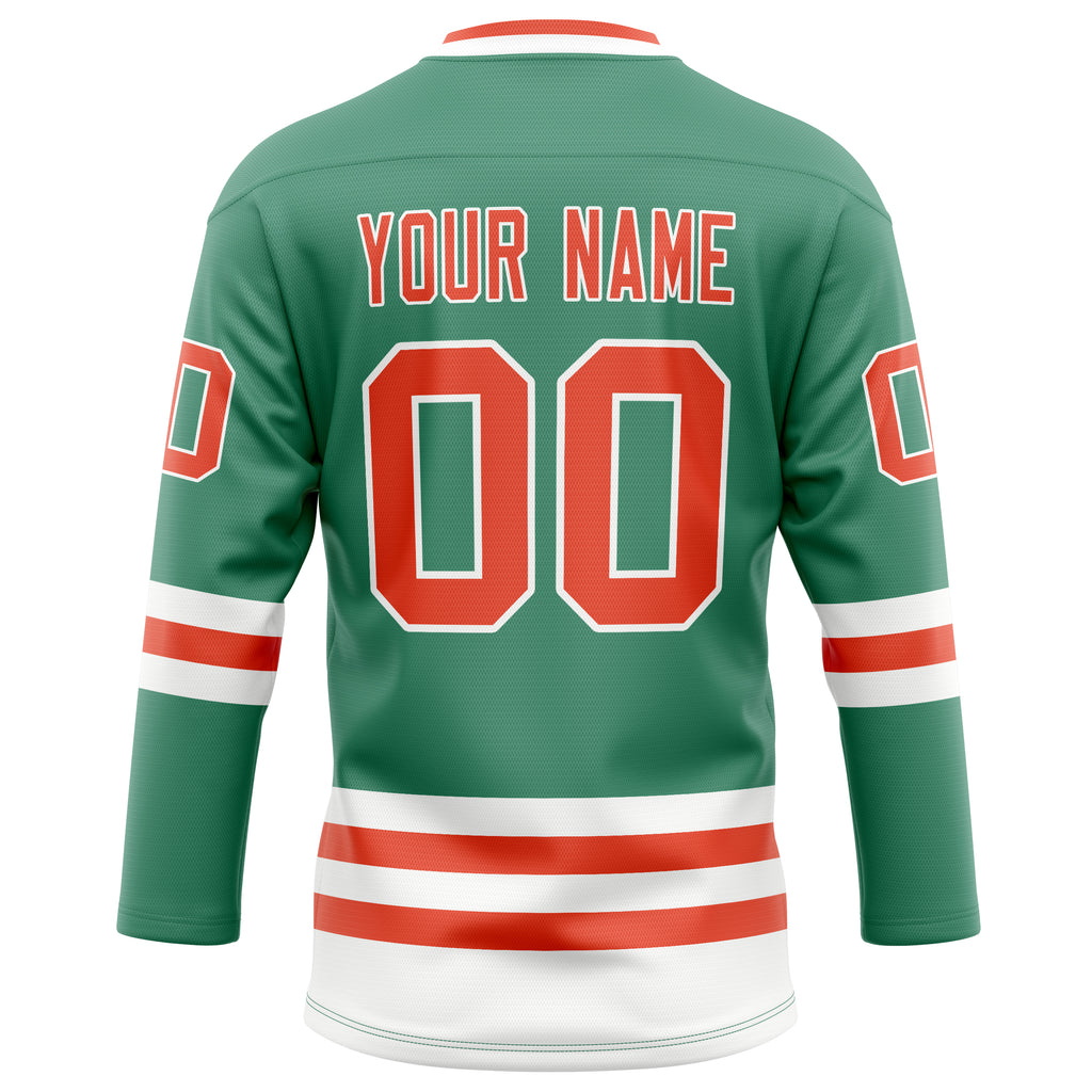 Personalized Green & Red Solid Colour Hockey Jersey