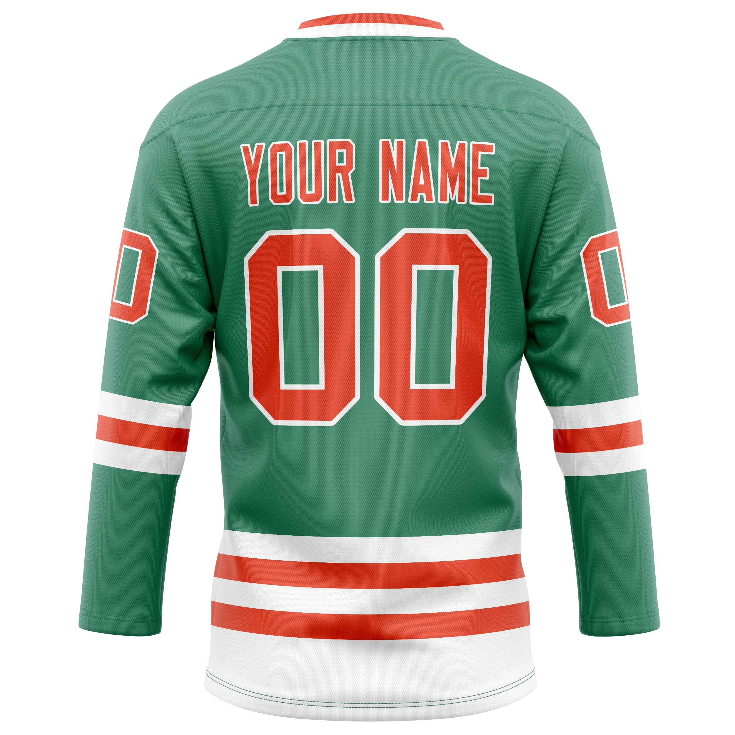 Personalized Green & Red Solid Colour Hockey Jersey