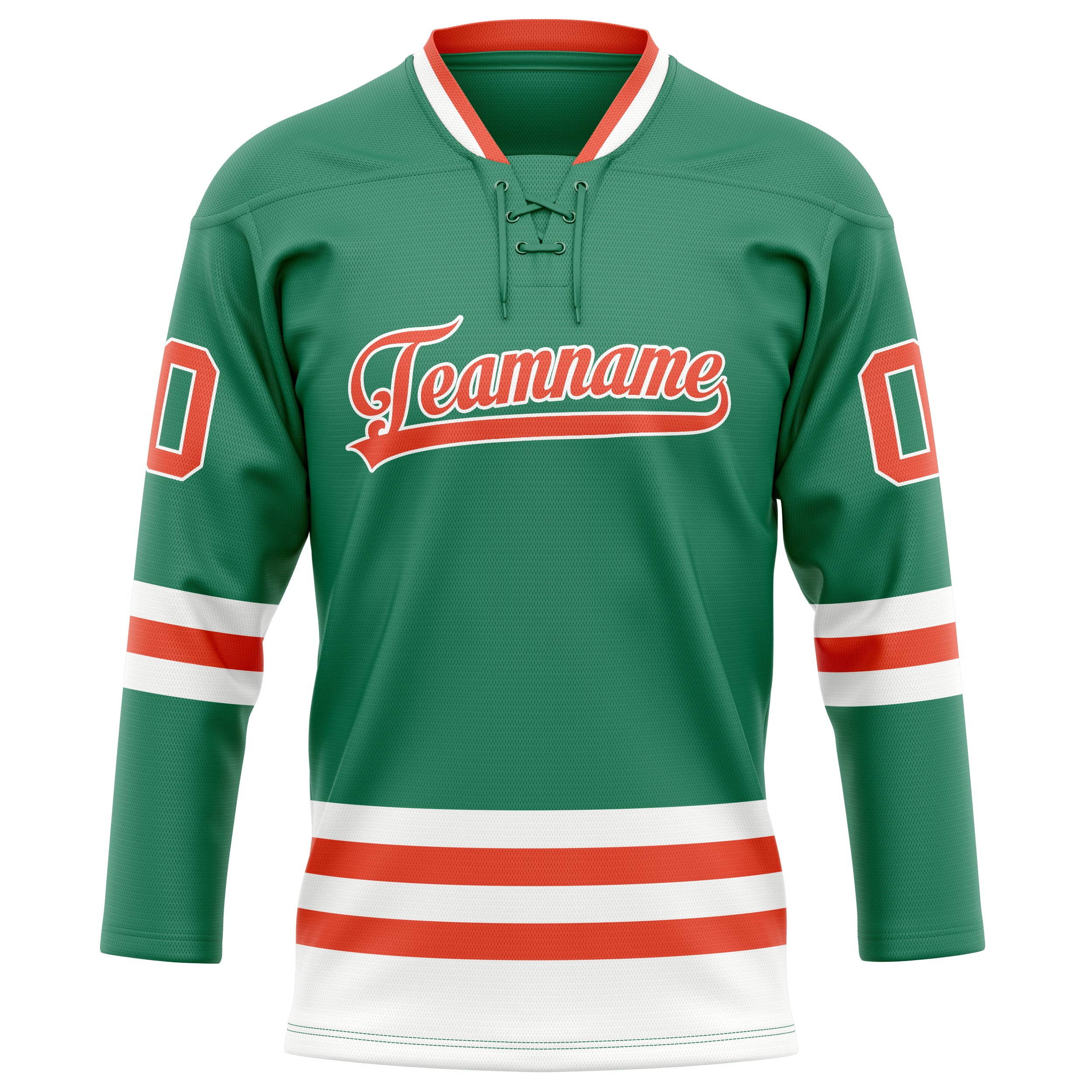 Personalized Green & Red Solid Colour Hockey Jersey