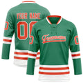 Personalized Green & Red Solid Colour Hockey Jersey