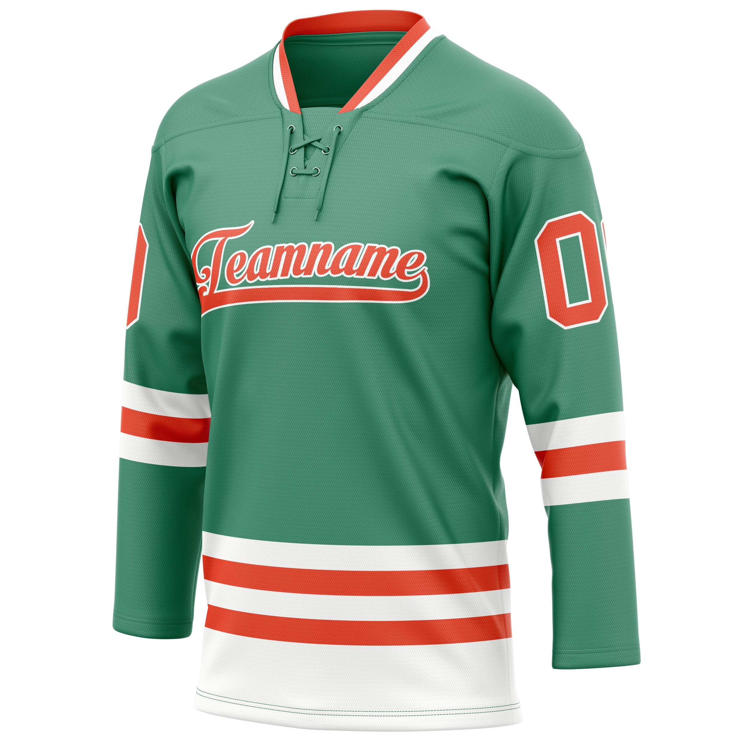 Personalized Green & Red Solid Colour Hockey Jersey