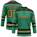 Personalized Green & Old Gold Solid Colour Hockey Jersey