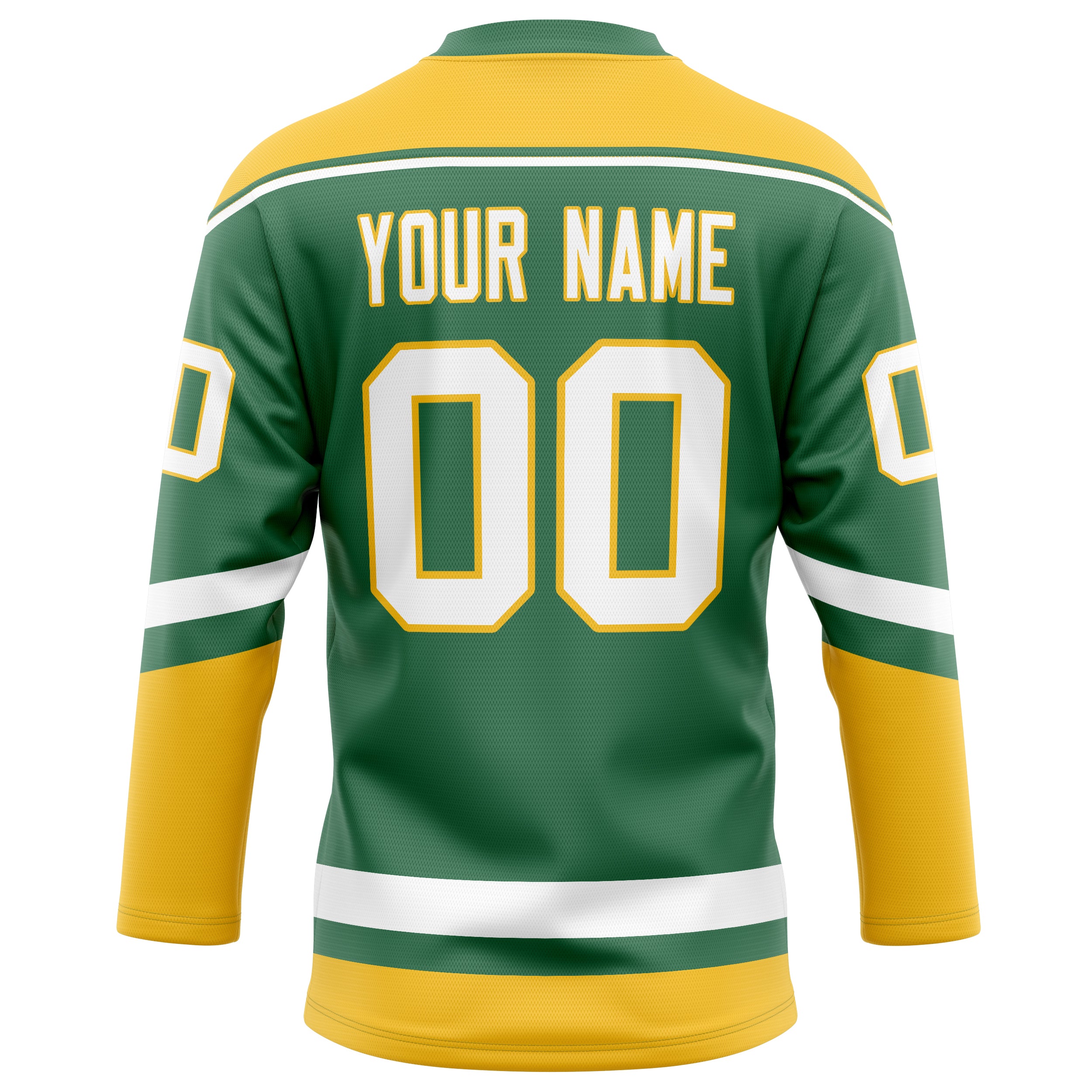 Personalized Green & Gold Solid Colour Hockey Jersey